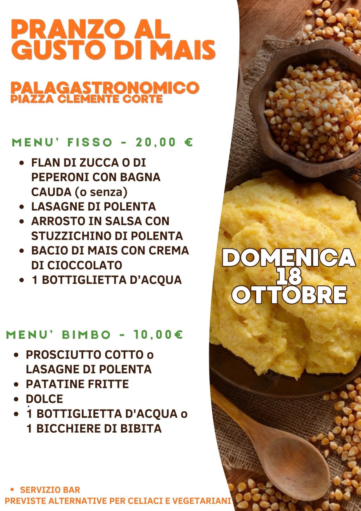 Pranzo in Fiera al gusto di mais